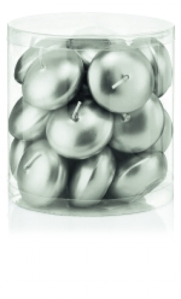 24er Pack Schwimmkerzen Ø 45mm lackiert in Farbe Gold oder Silber